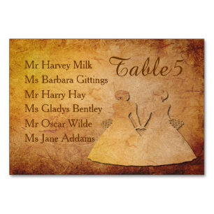 textuur Lesbian Wedding Table Card (Namen) Kaart