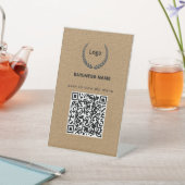 Textuur Logo Restaurant Menu QR Code Zakelijk Reclamebord Met Voetstuk (Insitu)