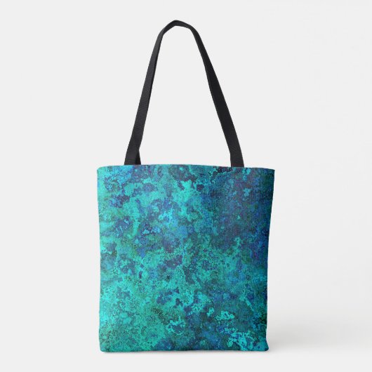 Textuur marmeren steen look blauw turquoise blauwg tote bag (Achterkant)