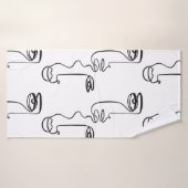 Textuur met abstract vlakken. One continuous line  Badhanddoek (Badhanddoek)