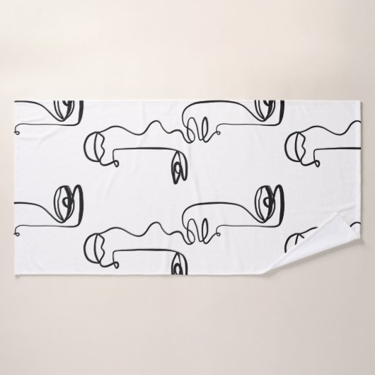 Textuur met abstract vlakken. One continuous line Badhanddoek (Badhanddoek)