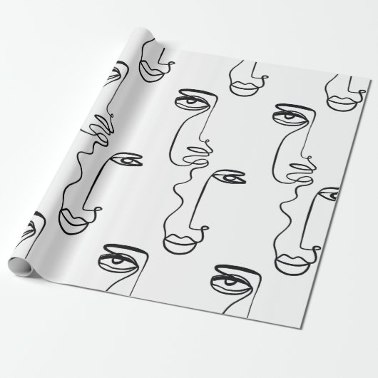 Textuur met abstract vlakken. One continuous line Cadeaupapier (Uitgerold)