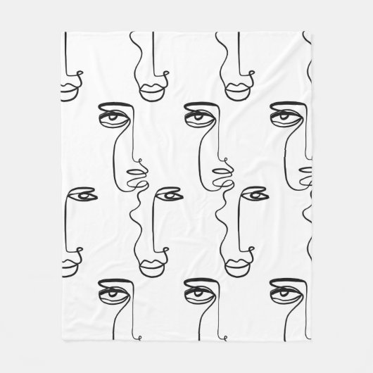 Textuur met abstract vlakken. One continuous line Fleece Deken (Voorkant)