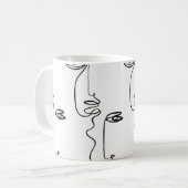 Textuur met abstract vlakken. One continuous line  Koffiemok (Voorkant links)