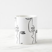 Textuur met abstract vlakken. One continuous line  Koffiemok (Center)