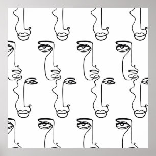 Textuur met abstract vlakken. One continuous line Poster