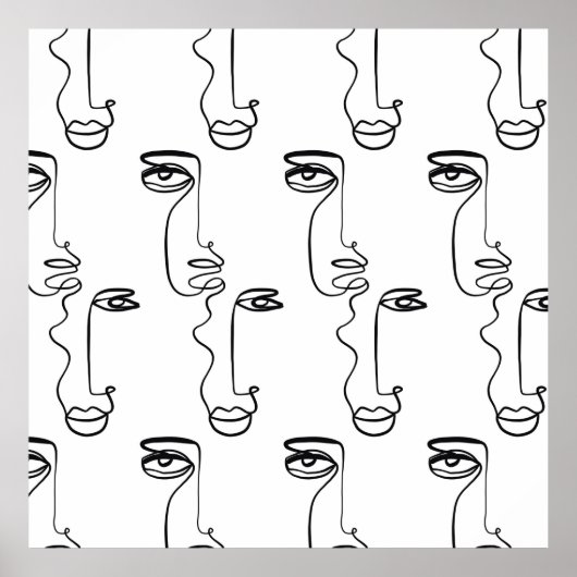 Textuur met abstract vlakken. One continuous line  Poster (Voorkant)