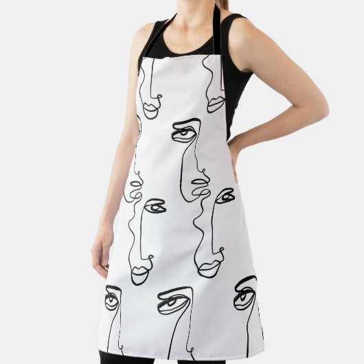 Textuur met abstract vlakken. One continuous line Schort (Insitu)