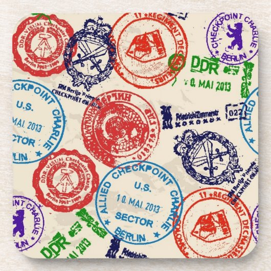 Textuur met echte stempels. bier onderzetter (Voorkant)