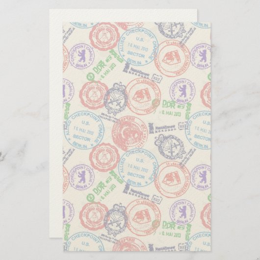 Textuur met echte stempels. briefpapier (Voorkant / Achterkant)