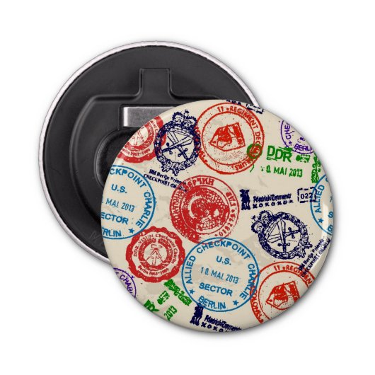 Textuur met echte stempels. button flesopener (Voorkant)