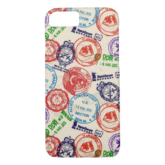 Textuur met echte stempels. Case-Mate iPhone case (Achterkant)
