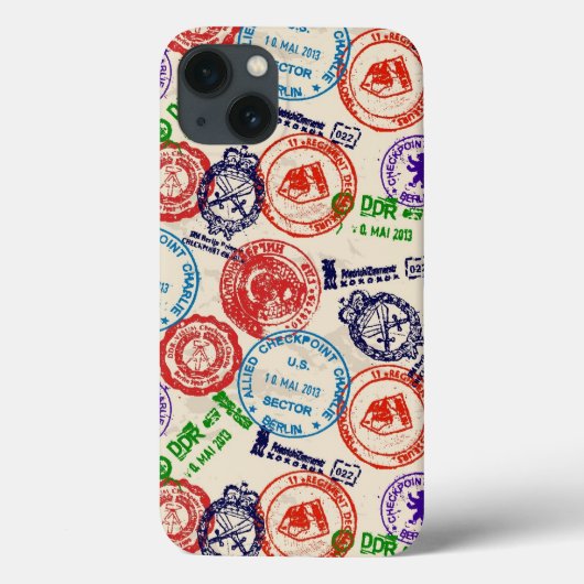 Textuur met echte stempels. Case-Mate iPhone case (Achterkant)