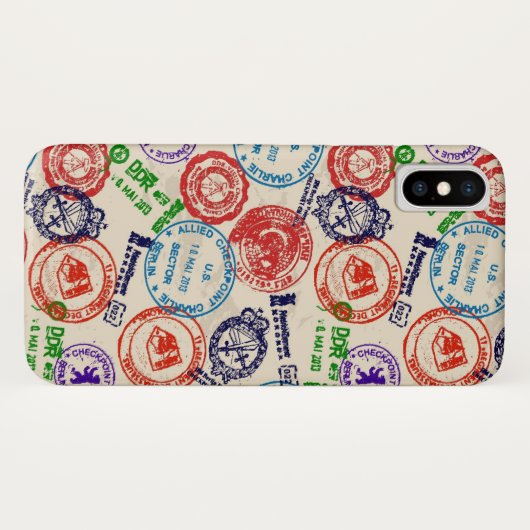 Textuur met echte stempels. Case-Mate iPhone case (Achterkant (horizontaal))
