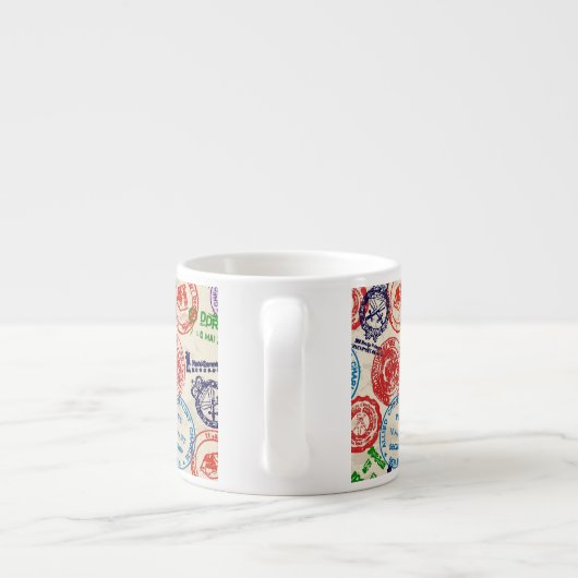 Textuur met echte stempels. espresso kop (Achterkant)