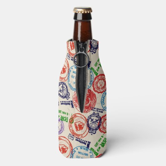 Textuur met echte stempels. flesjeskoeler (Fles Achterkant)