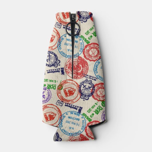 Textuur met echte stempels. flesjeskoeler (Achterkant)