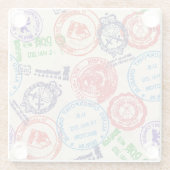 Textuur met echte stempels. glazen onderzetter (Achterkant)