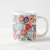 Textuur met echte stempels. grote koffiekop (Rechts)