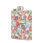 Textuur met echte stempels. heupfles (Links)