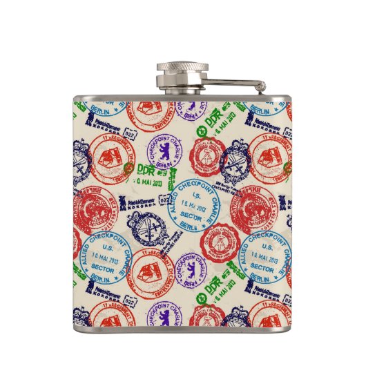 Textuur met echte stempels. heupfles (Achterkant)