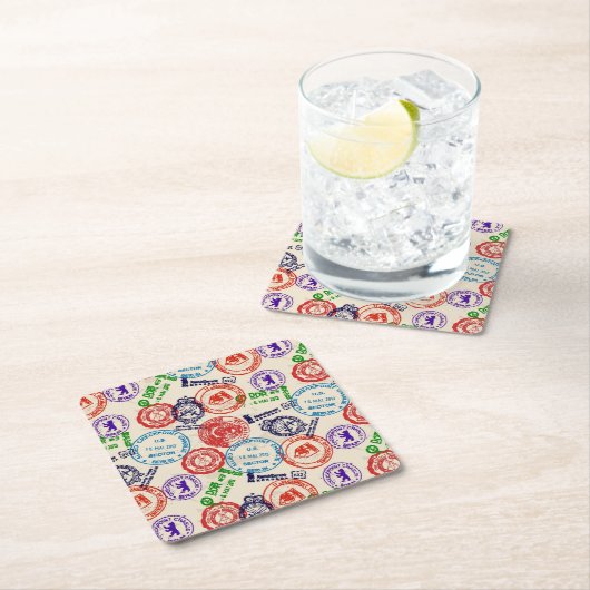 Textuur met echte stempels. kartonnen onderzetters (Insitu)