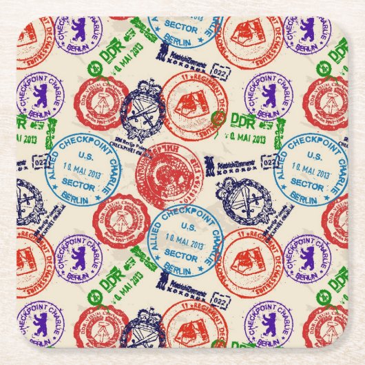 Textuur met echte stempels. kartonnen onderzetters (Voorkant)