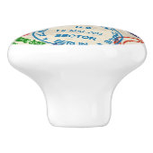 Textuur met echte stempels. keramische knop (Zijkant)