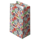 Textuur met echte stempels. klein cadeauzakje (Voorkant Gekanteld)