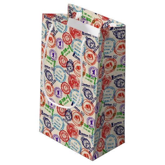 Textuur met echte stempels. klein cadeauzakje (Achterkant Gekanteld)