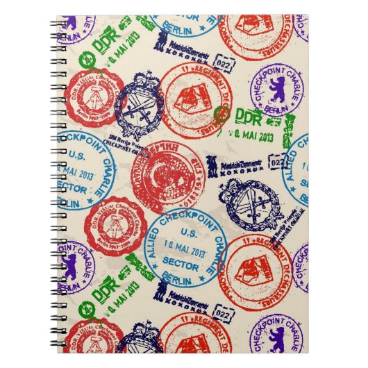 Textuur met echte stempels. notitieboek (Voorkant)