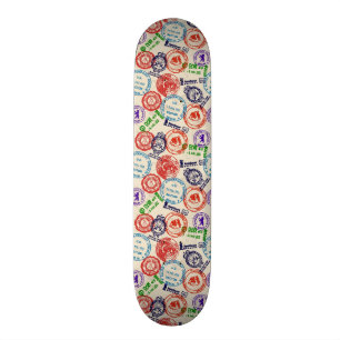 Textuur met echte stempels. skateboard