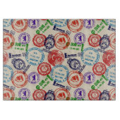 Textuur met echte stempels. snijplank (Voorkant)