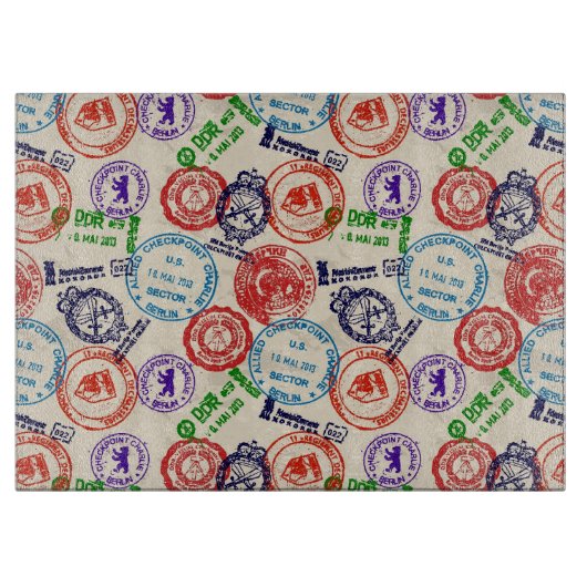 Textuur met echte stempels. snijplank (Voorkant)