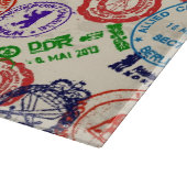 Textuur met echte stempels. snijplank (Hoek)