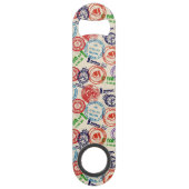 Textuur met echte stempels. speed flessenopener (Achterkant)