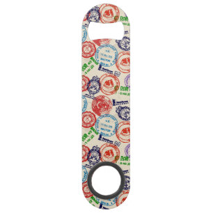 Textuur met echte stempels. speed flessenopener