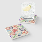 Textuur met echte stempels. stenen onderzetter (Zijkant)