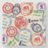 Textuur met echte stempels. stenen onderzetter (Voorkant)