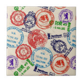 Textuur met echte stempels. tegeltje (Voorkant)