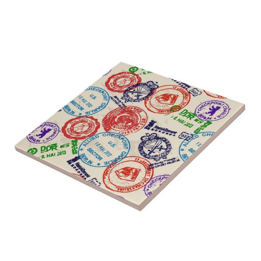 Textuur met echte stempels. tegeltje (Zijkant)