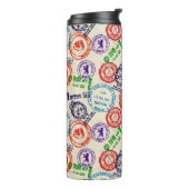 Textuur met echte stempels. thermosbeker (Gedraaid links)