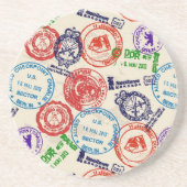 Textuur met echte stempels. zandsteen onderzetter (Voorkant)