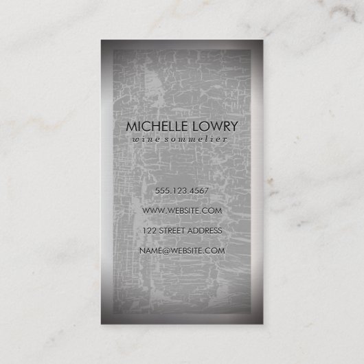 Textuur met grijze achtergrond | Wijnglas Visitekaartje (Achterkant)