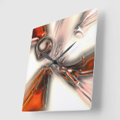 Textuur met intens sinaasappel en pasta of metaal vierkante klok (Hoek)