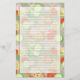 Textuur met plakjes groenten briefpapier