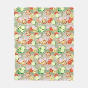 Textuur met plakjes groenten fleece deken