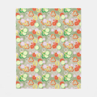 Textuur met plakjes groenten fleece deken