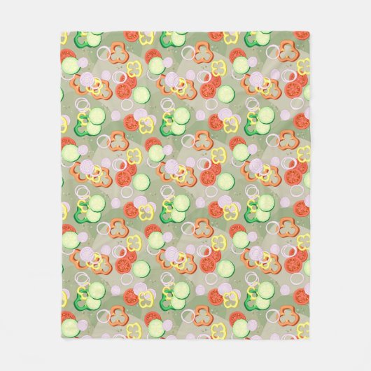 Textuur met plakjes groenten fleece deken (Voorkant)