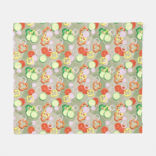 Textuur met plakjes groenten fleece deken (Voorkant (Horizontaal))